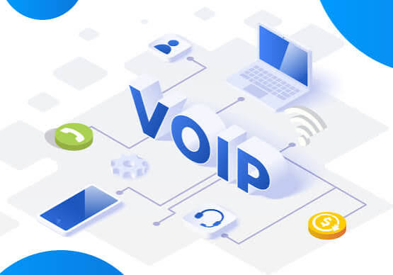 VoIP cloud communication system showing connected devices
